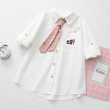 Load image into Gallery viewer, Cat Embroidery Cotton Shirt
