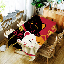 Load image into Gallery viewer, Cartoon Lucky Cat Table Cloth
