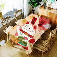 Load image into Gallery viewer, Cartoon Lucky Cat Table Cloth
