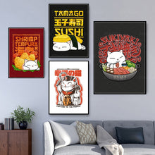 Load image into Gallery viewer, Japanese Canvas Cute Cat Wall Art
