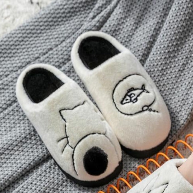 Cat Fish Warm Plush Slippers
