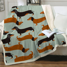 Load image into Gallery viewer, Colorful Dachshund Dog Fleece Blanket
