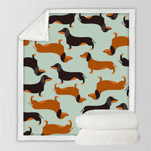 Load image into Gallery viewer, Colorful Dachshund Dog Fleece Blanket
