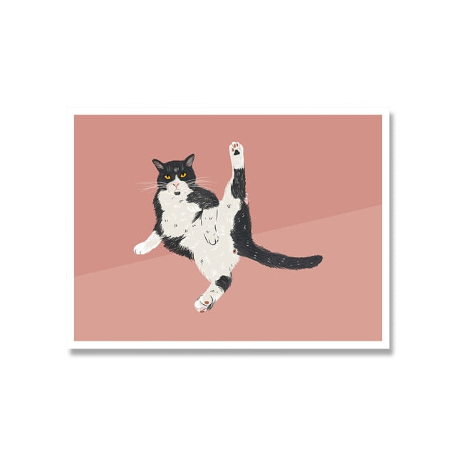 Funny Cat Canvas  Wall Art Painting Gift