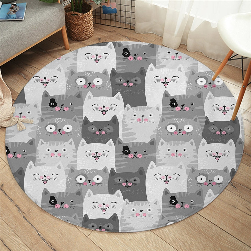 Cartoon Round Rug for Bedroom