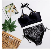 Load image into Gallery viewer, Cat Embroidery Bikini Swimsuit
