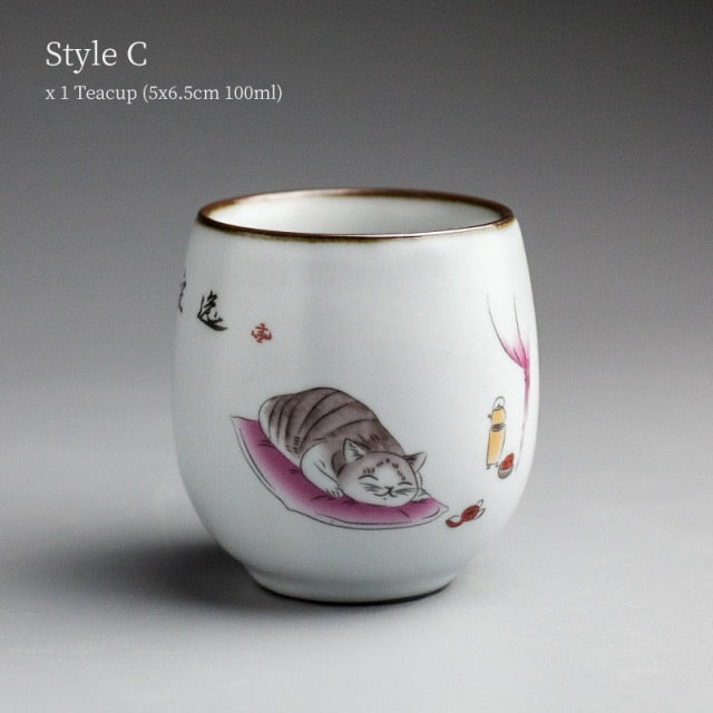 Ceramic Tea Cup Cat