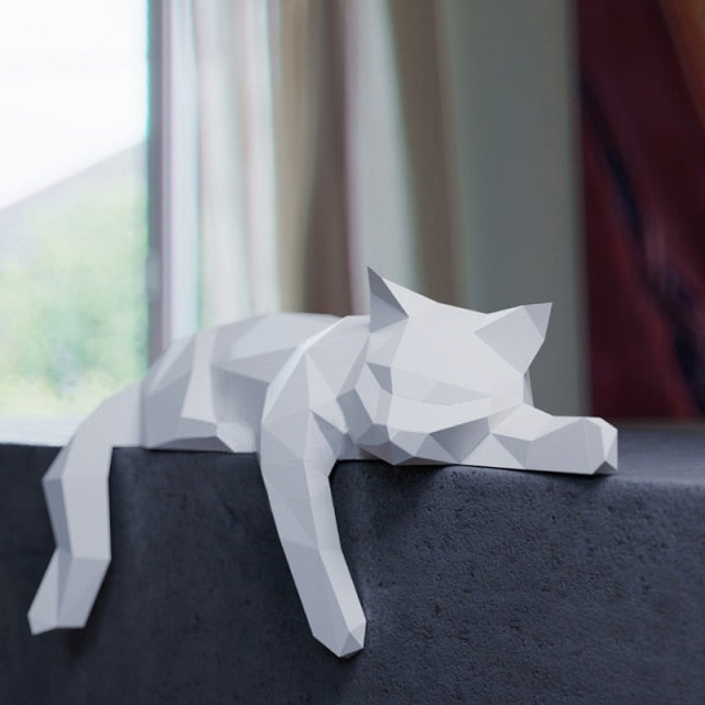 Cat Paper Sculpture DIY Craft