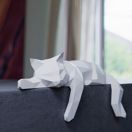 Cat Paper Sculpture DIY Craft