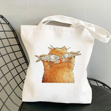 Load image into Gallery viewer, Cat Canvas Tote Bag
