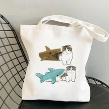 Load image into Gallery viewer, Cat Canvas Tote Bag
