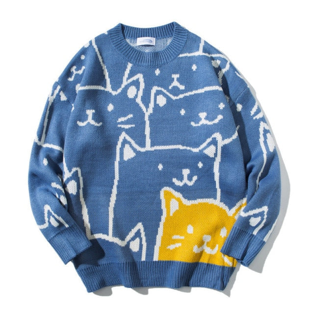 Cute Cartoon Cat Sweater