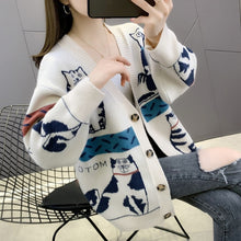 Load image into Gallery viewer, Cartoon Cat Cardigan Women Coat
