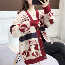 Load image into Gallery viewer, Cartoon Cat Cardigan Women Coat
