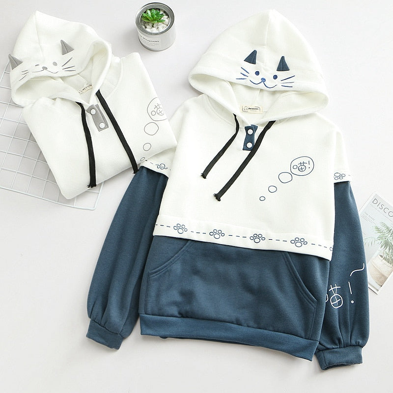 Japan Kawaii Fleece Hoodies Cat