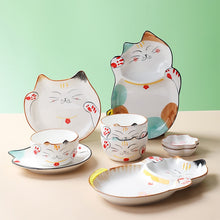 Load image into Gallery viewer, Cartoon Cat Ceramic Dinnerware Set
