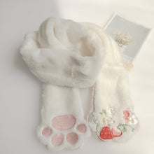 Load image into Gallery viewer, Women Plush Scarf Cat Paw
