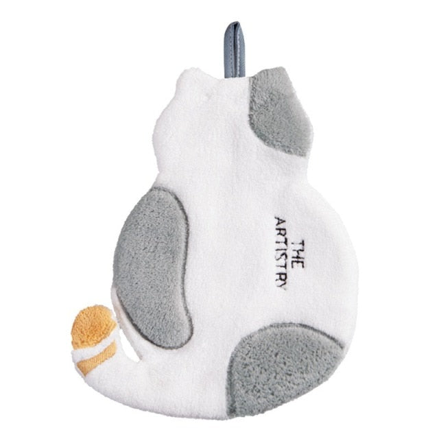 Cute Cat Hand Towel Microfiber