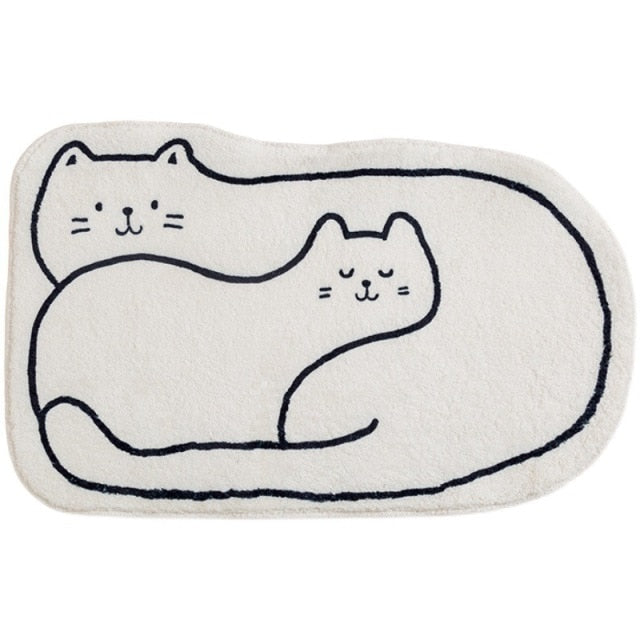 Cute Cat Room Carpet Decor