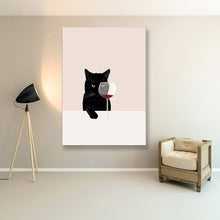Load image into Gallery viewer, Black Cat Poster Nordic Wall Art Canvas
